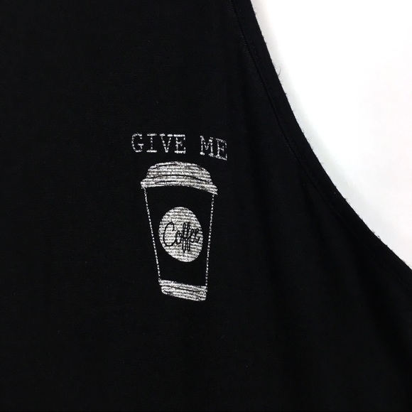 Coffee Cup Tank Top Hi Neck Give Me Coffee & No One Gets Hurt Novelty Shirt Java - Picture 2 of 9